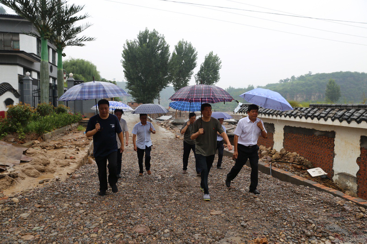 Mayor Wang Baoyu and his entourage came to the scenic spot to inspect the disaster